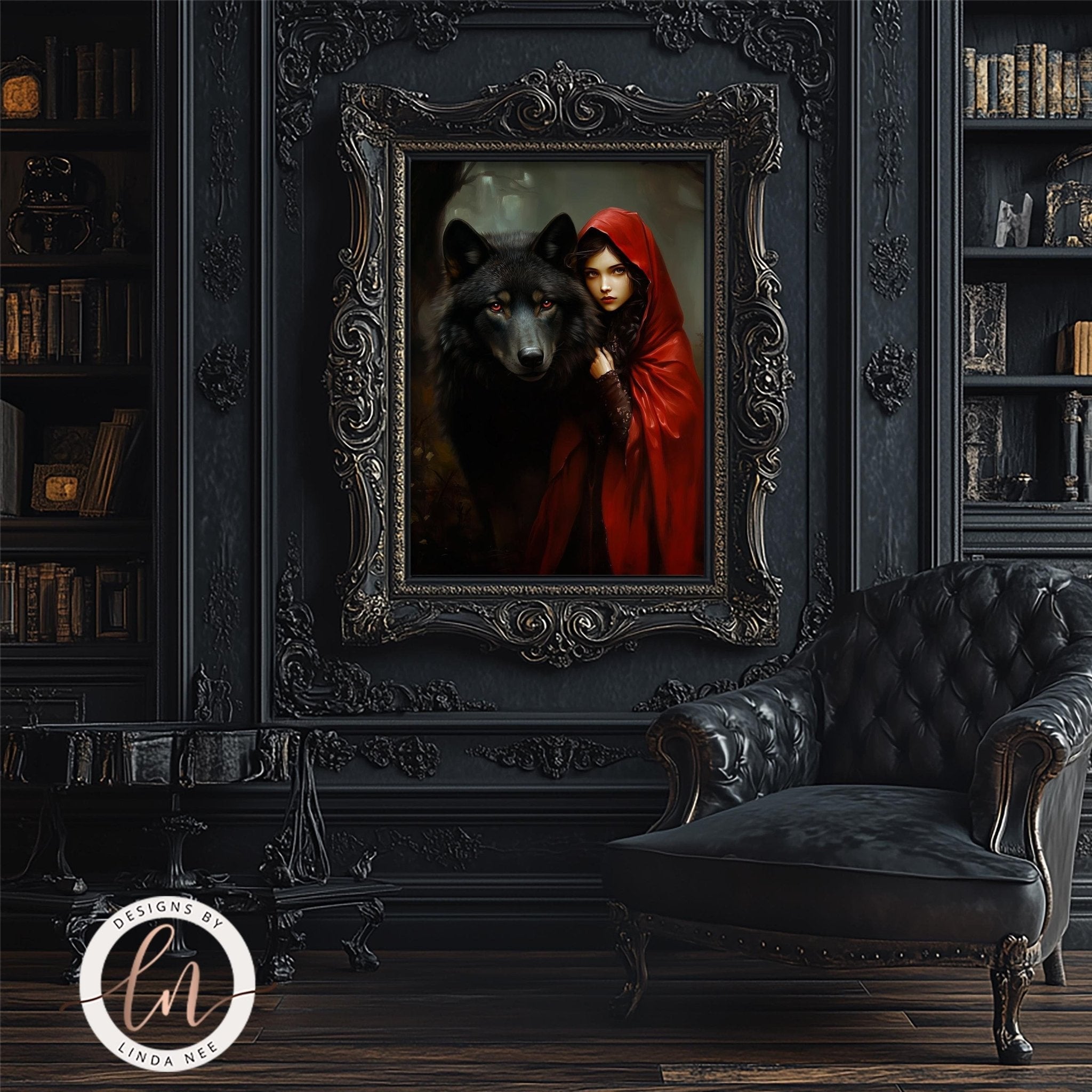 Gothic Little Red Riding Hood Wall Art Print - Available on Metal or Fine Art Paper