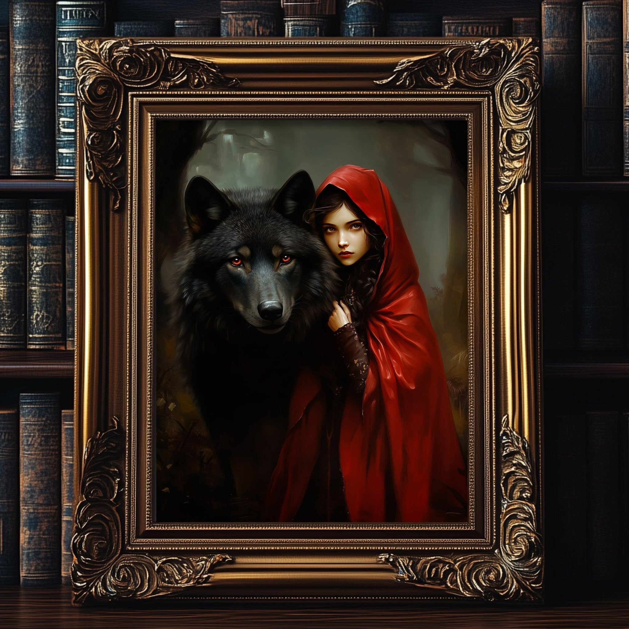 Gothic Little Red Riding Hood Wall Art Print - Available on Metal or Fine Art Paper