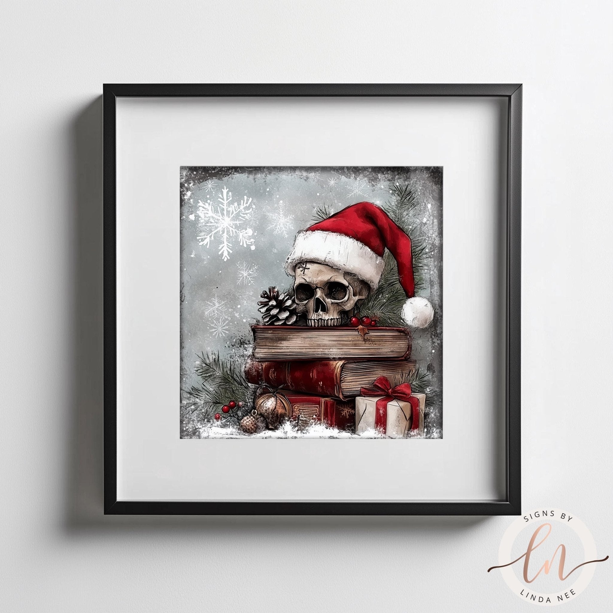 Gothmas Christmas Print, Creepmas Wall DecorDesigns by Linda Nee