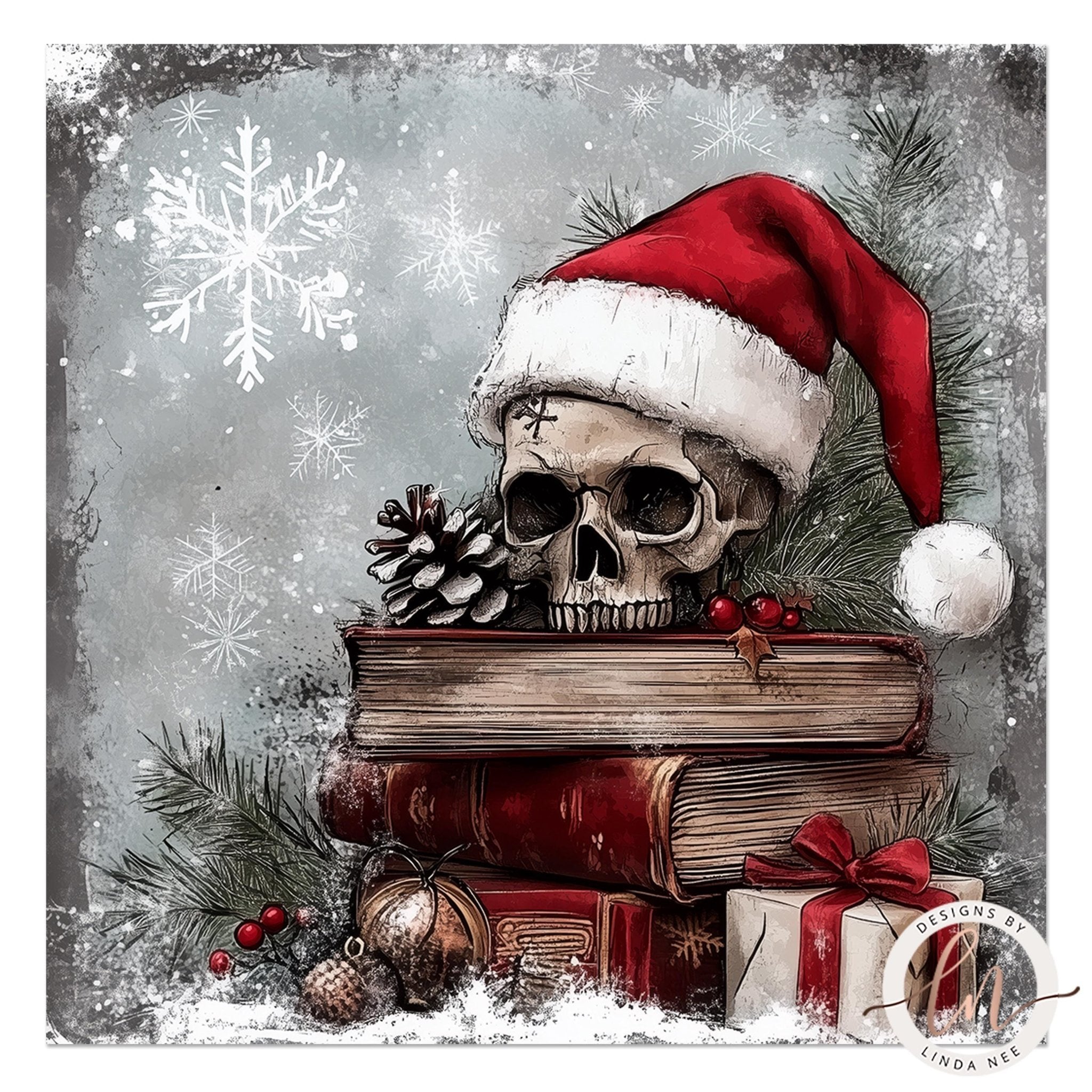 Gothmas Christmas Print, Creepmas Wall DecorDesigns by Linda Nee