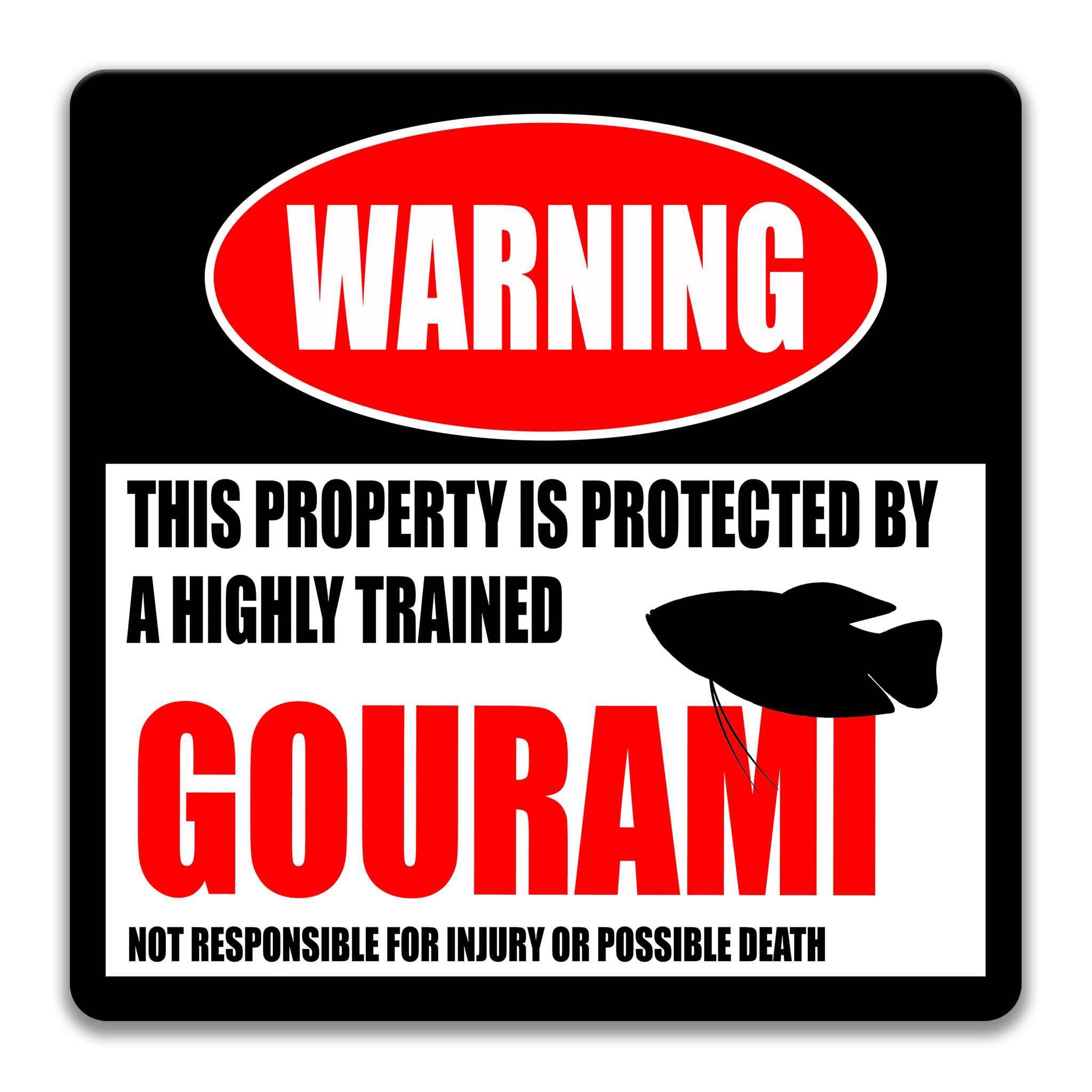 Gourami Metal Sign, Gourami Warning, Tropical Fish, Freshwater Fish, Aquarium Sign