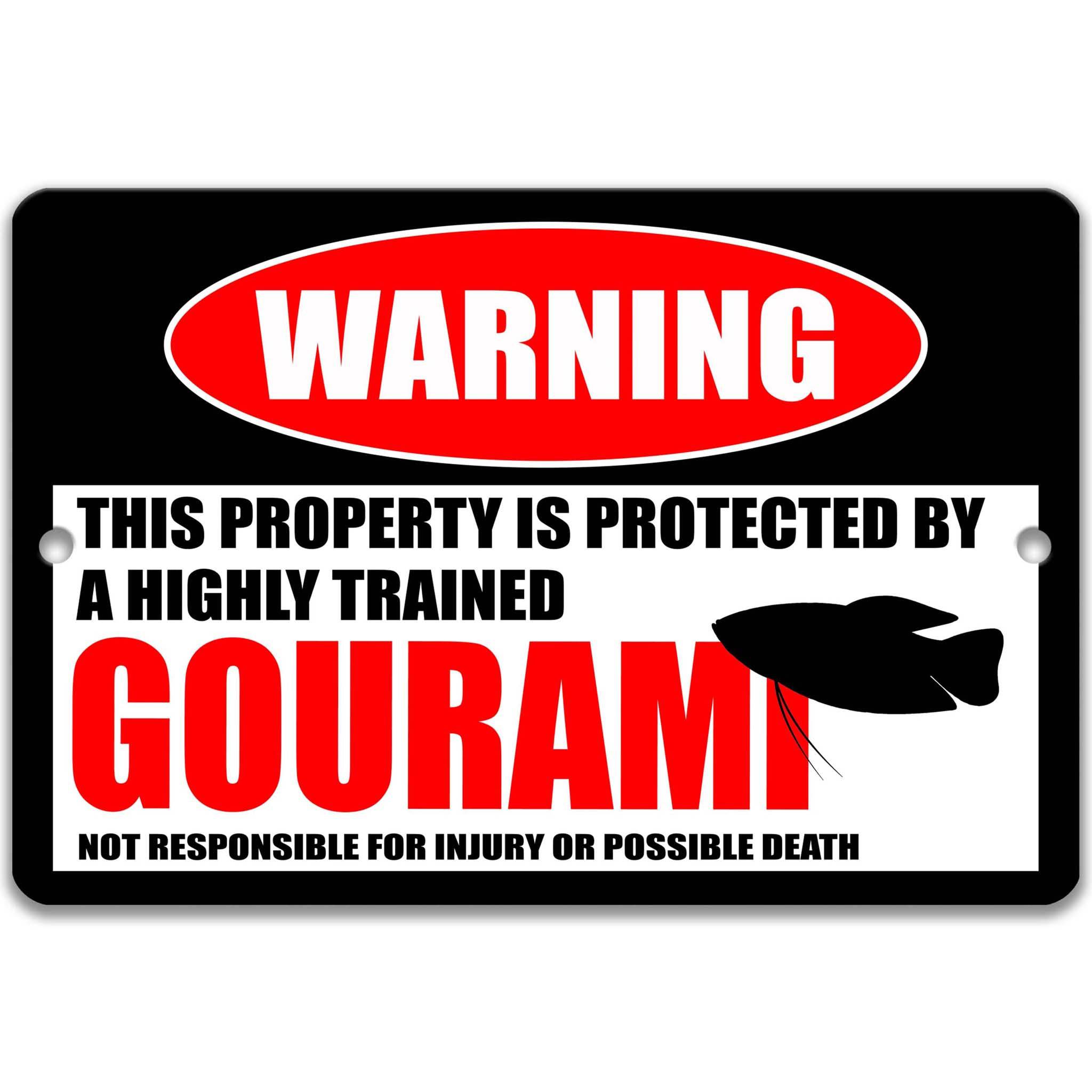 Gourami Metal Sign, Gourami Warning, Tropical Fish, Freshwater Fish, Aquarium Sign