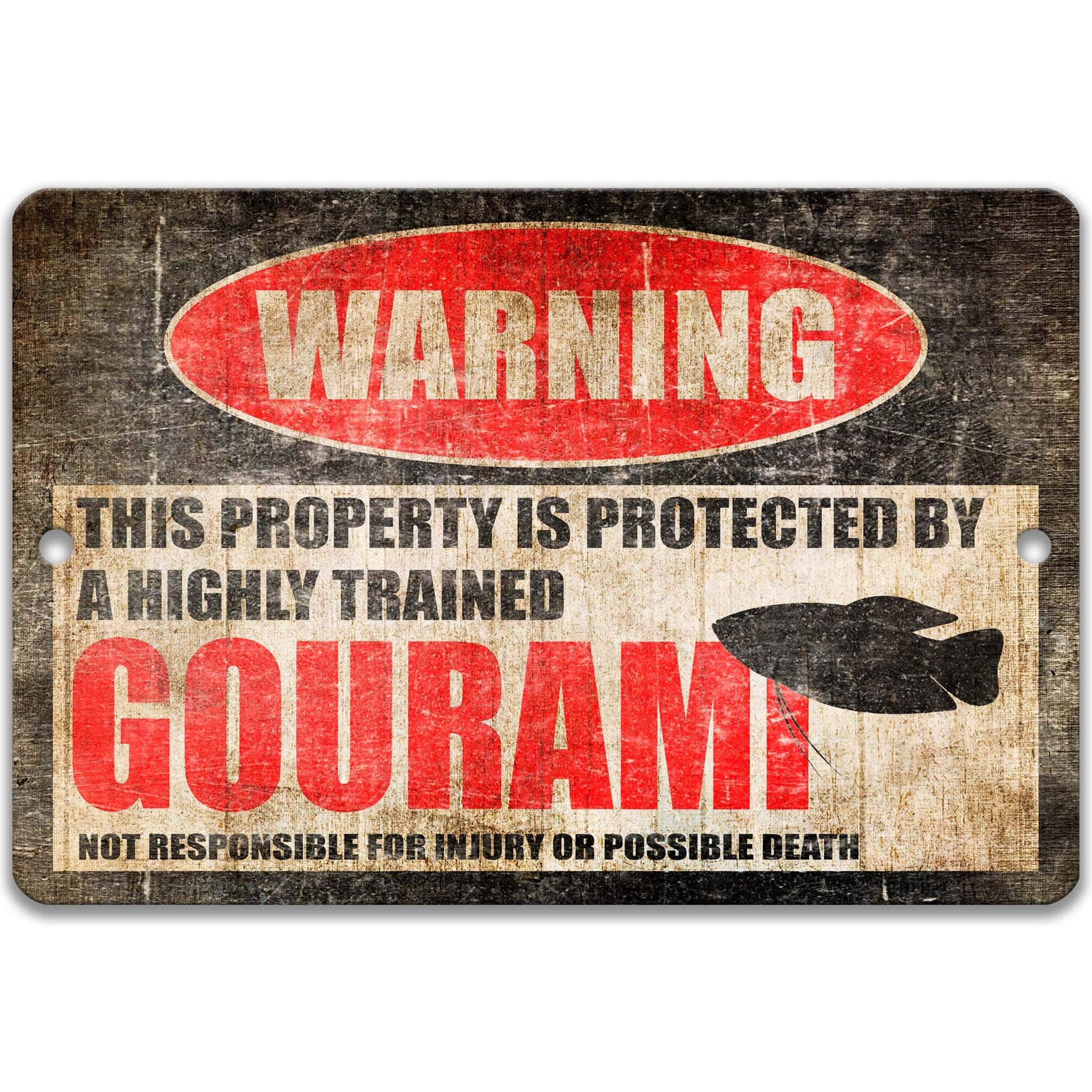 Gourami Metal Sign, Gourami Warning, Tropical Fish, Freshwater Fish, Aquarium Sign