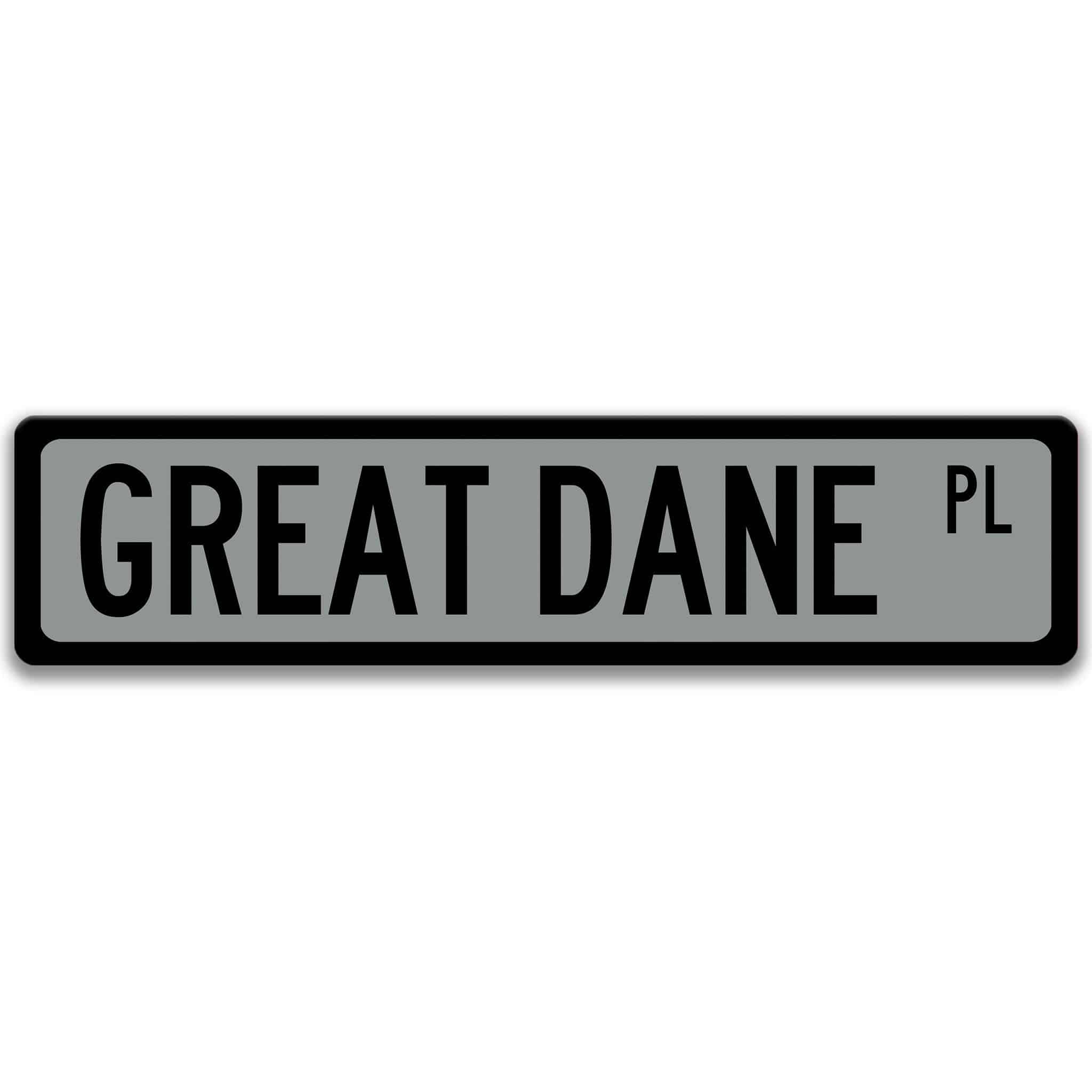 Great Dane Dog Metal Street Sign