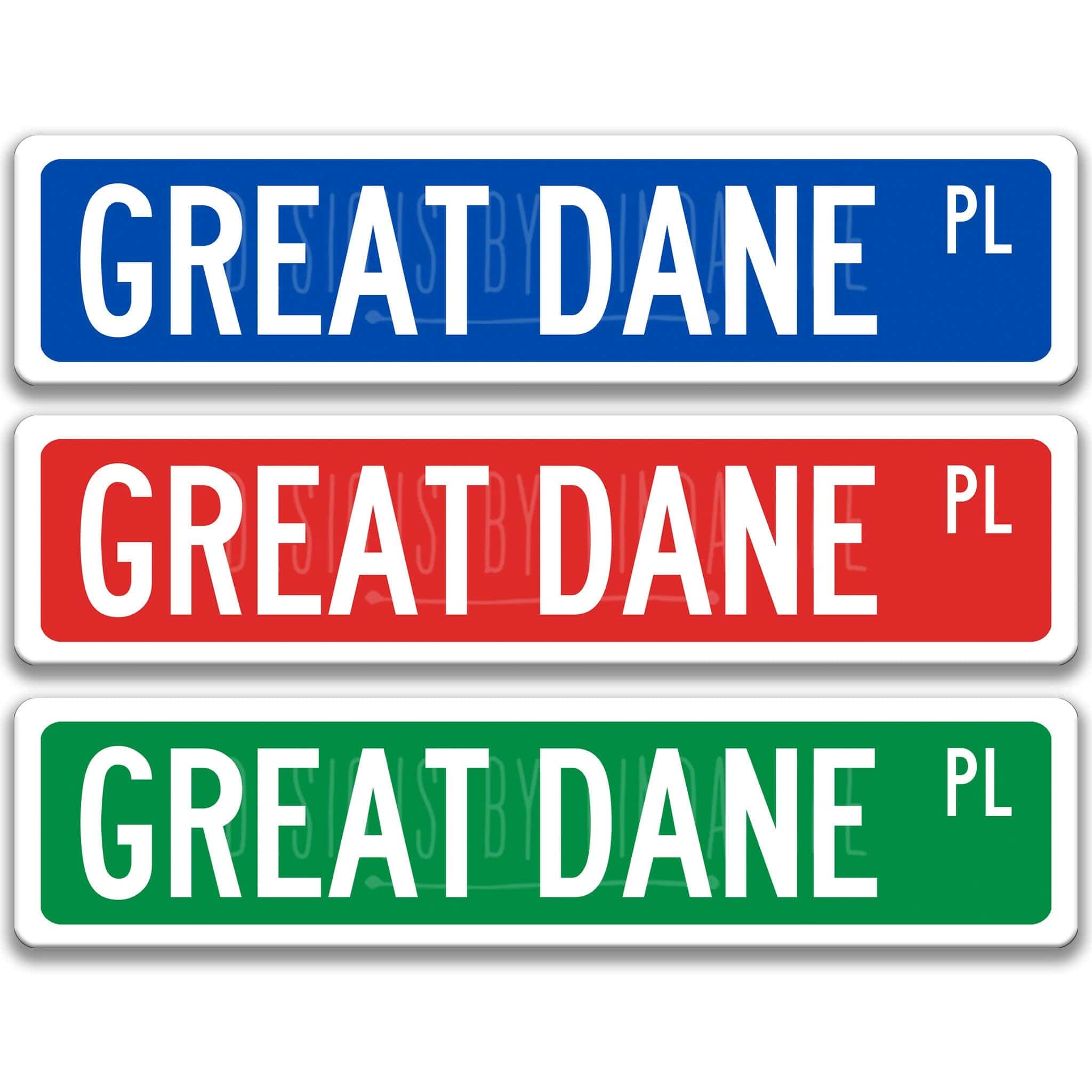 Great Dane Dog Metal Street Sign