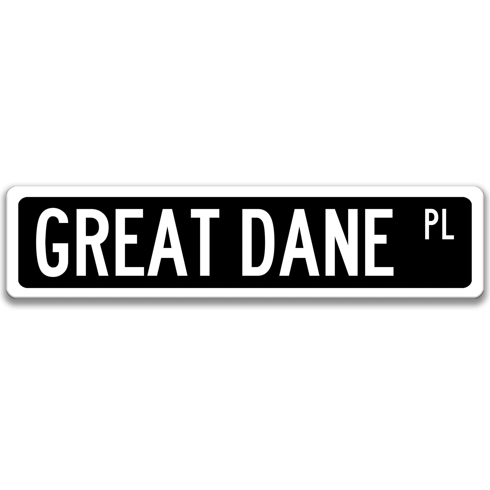 Great Dane Dog Metal Street Sign