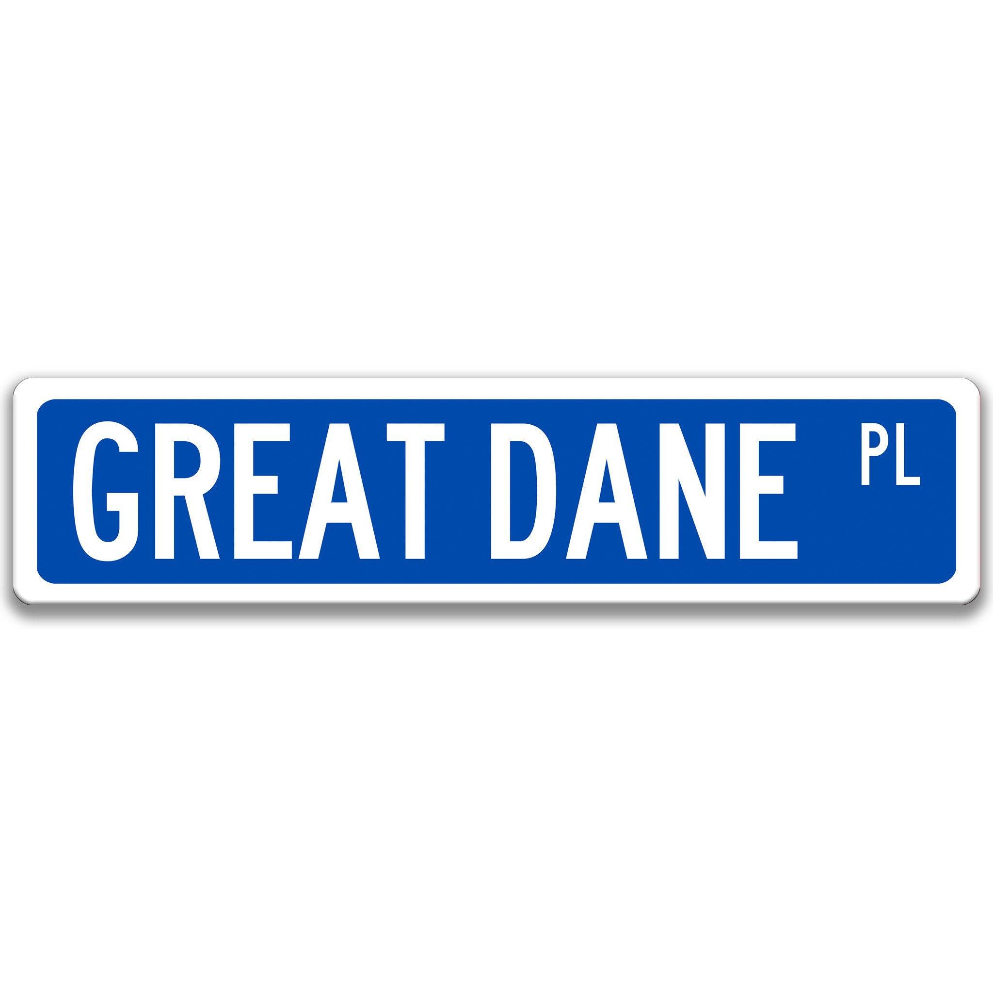 Great Dane Dog Metal Street Sign