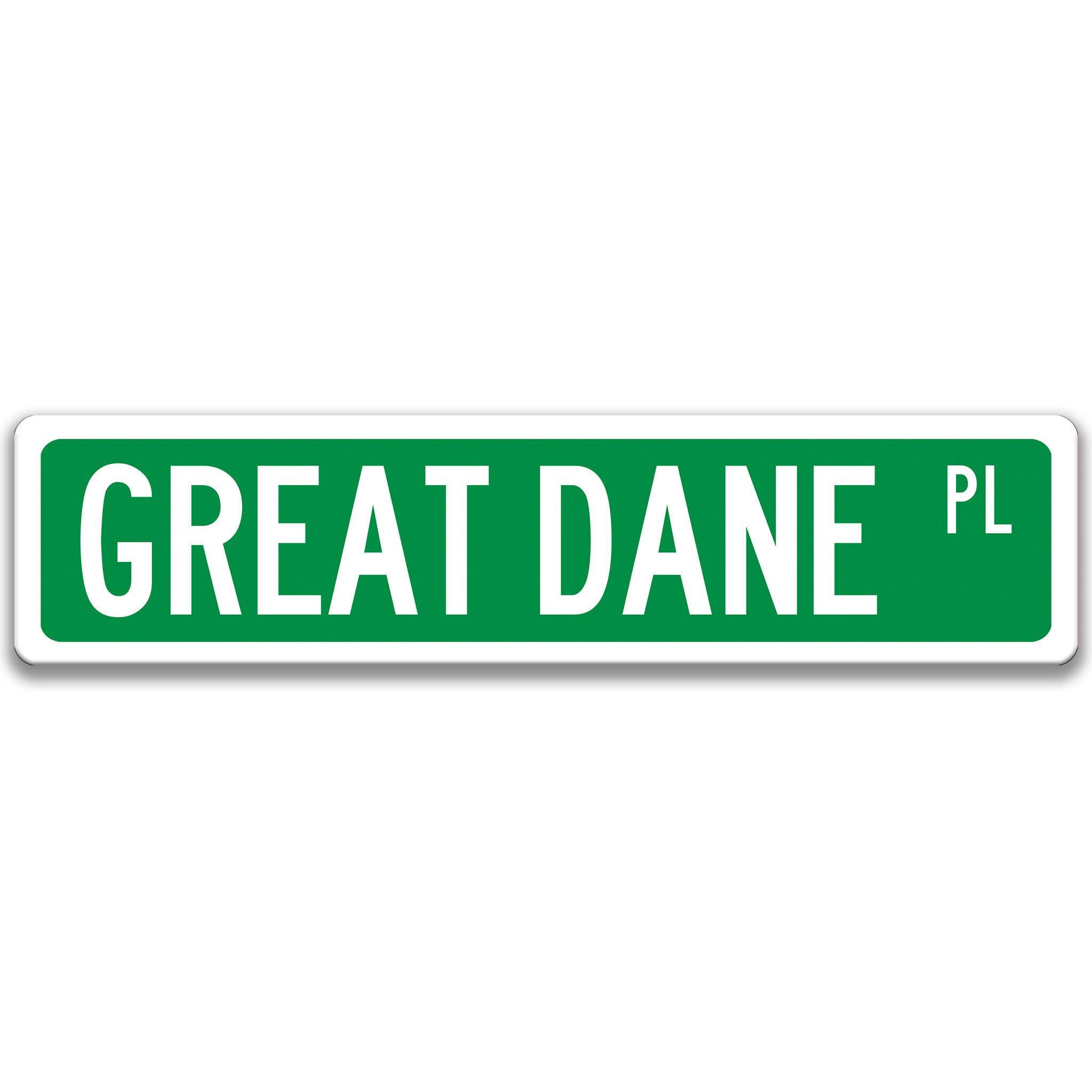 Great Dane Dog Metal Street Sign