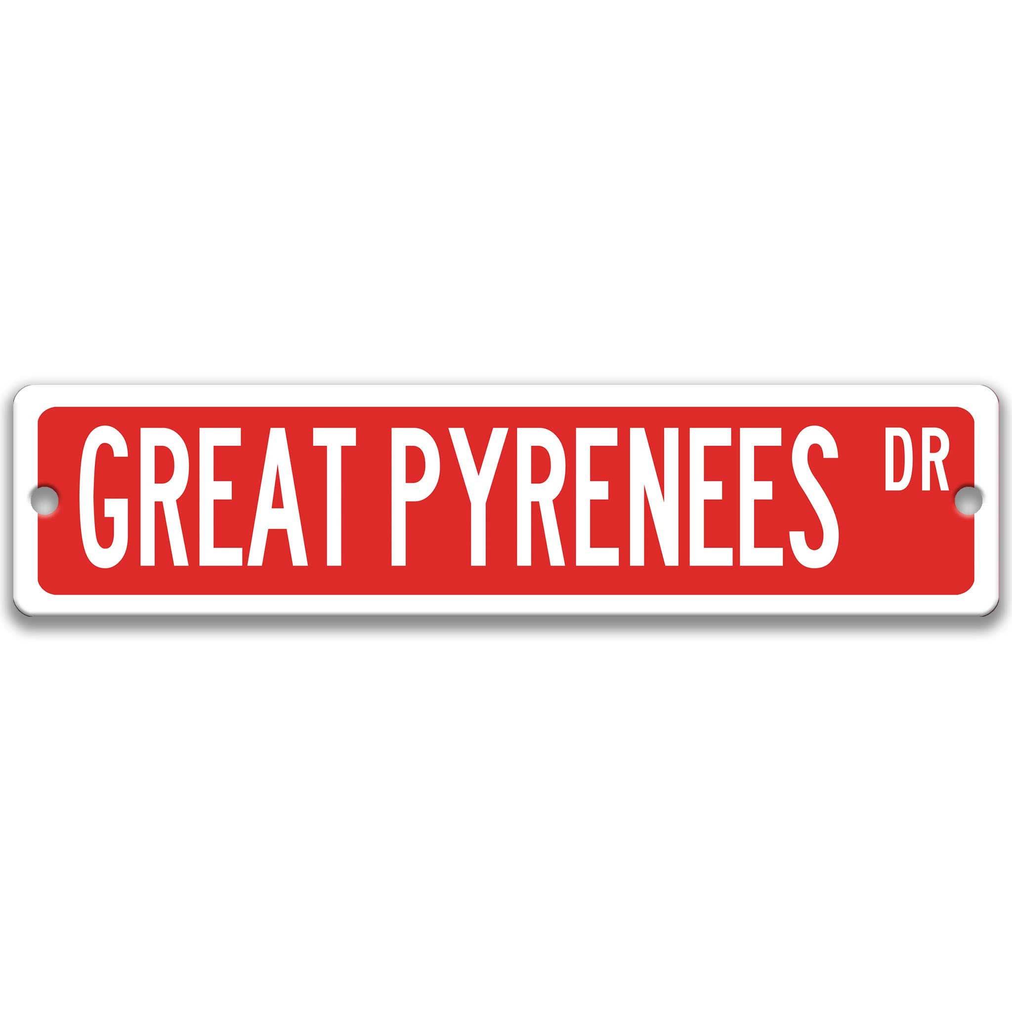 Great Pyrenees Dog Metal Street Sign