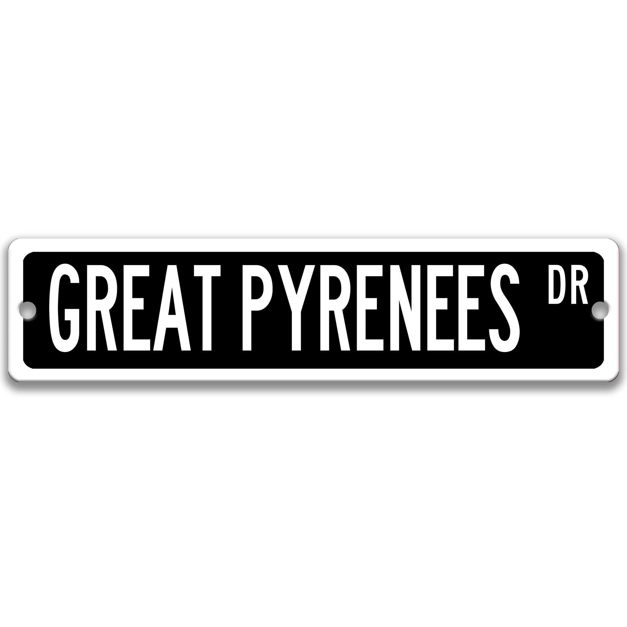 Great Pyrenees Dog Metal Street Sign