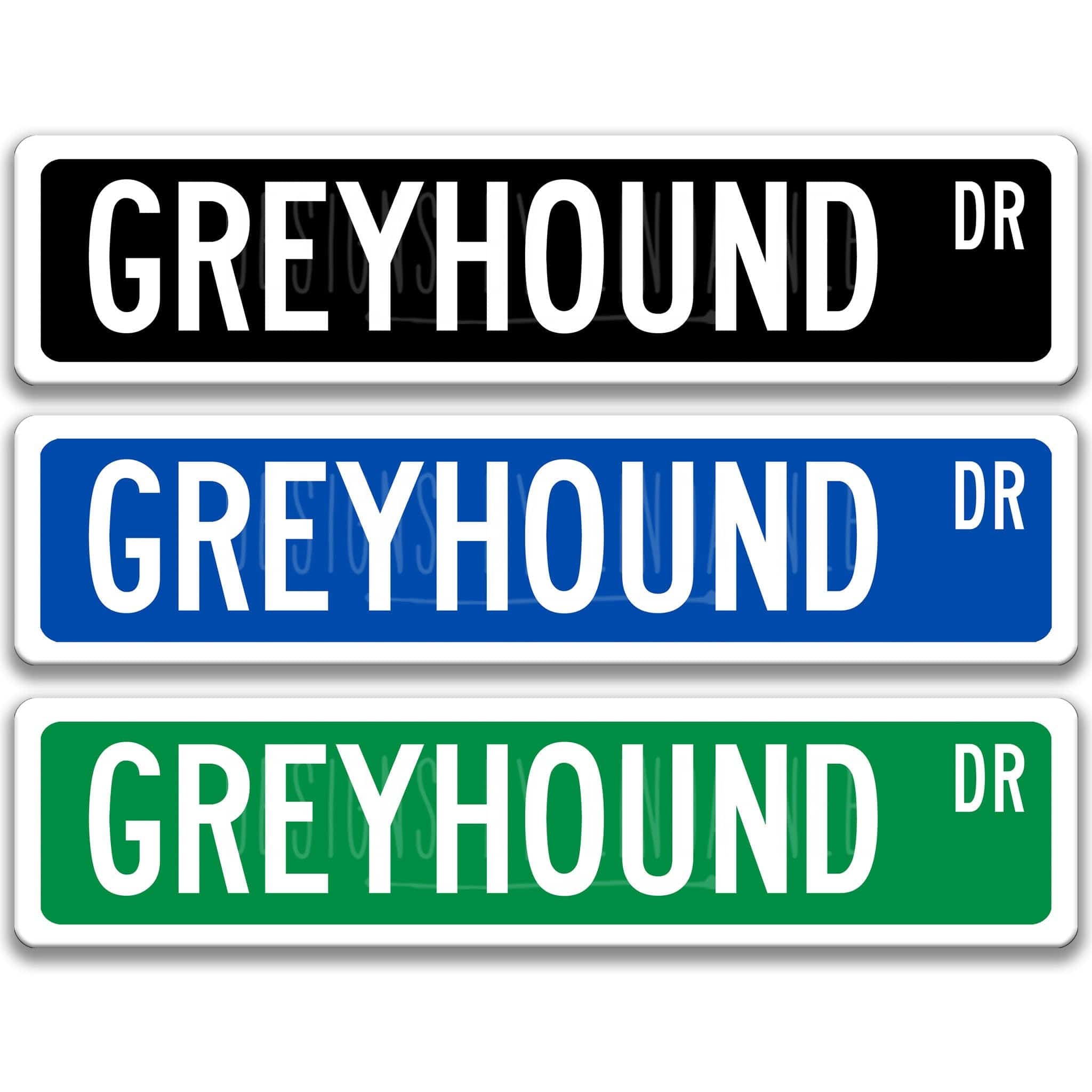 Greyhound Dog Metal Street Sign