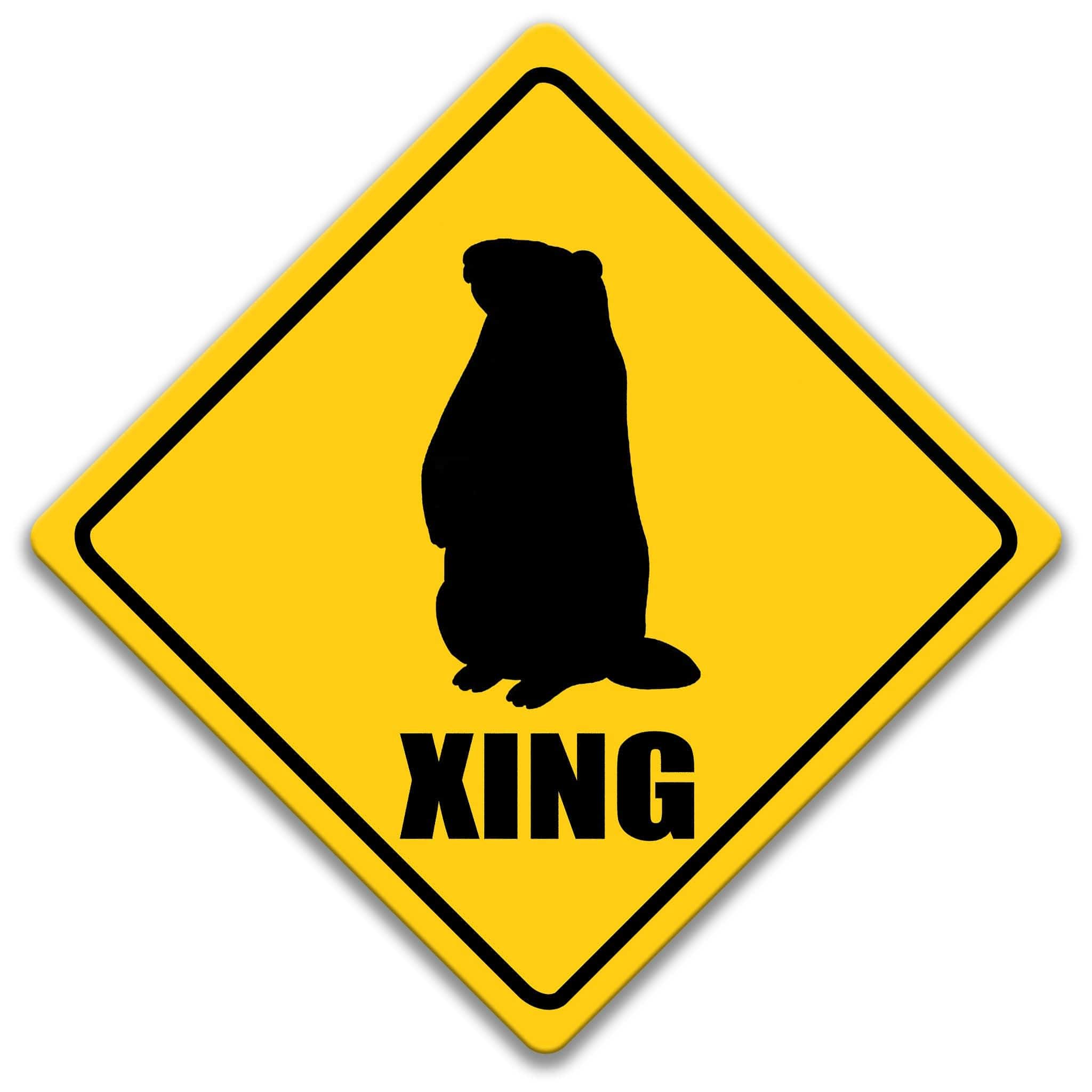 Groundhog XING Caution Sign