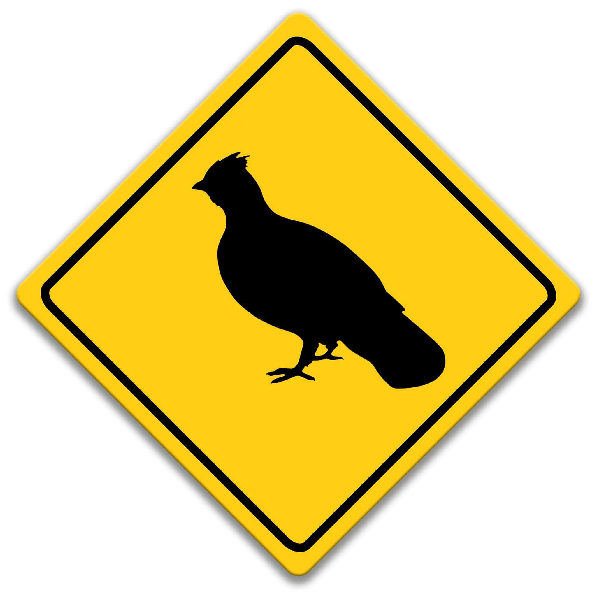 Grouse Crossing Caution Sign