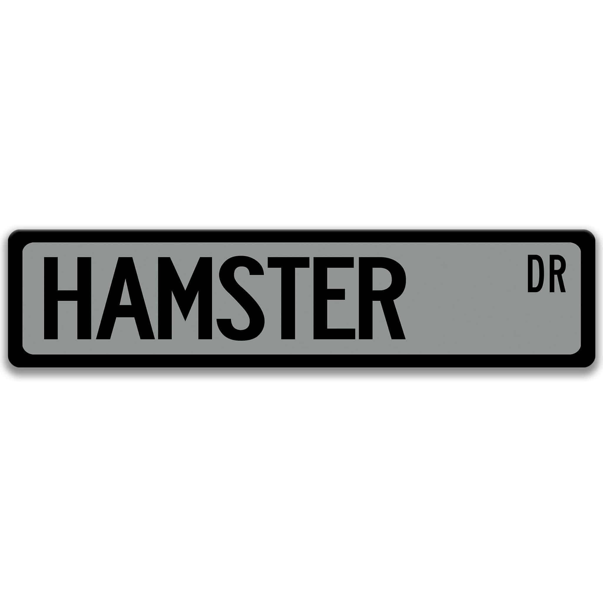 Hamster Metal Street Sign