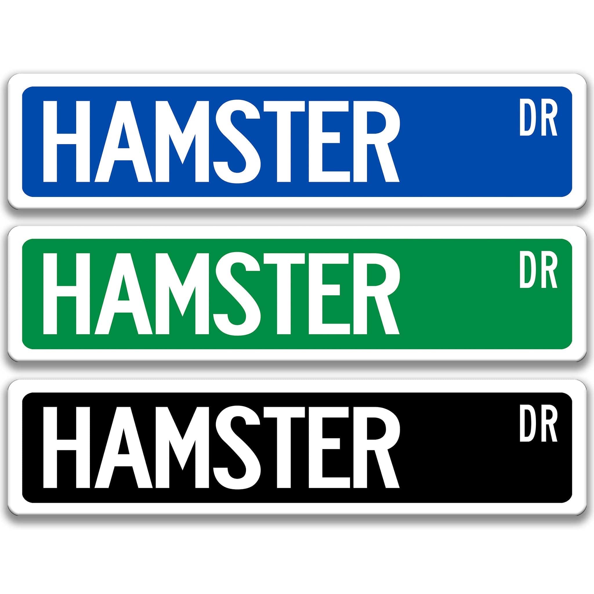 Hamster Metal Street Sign