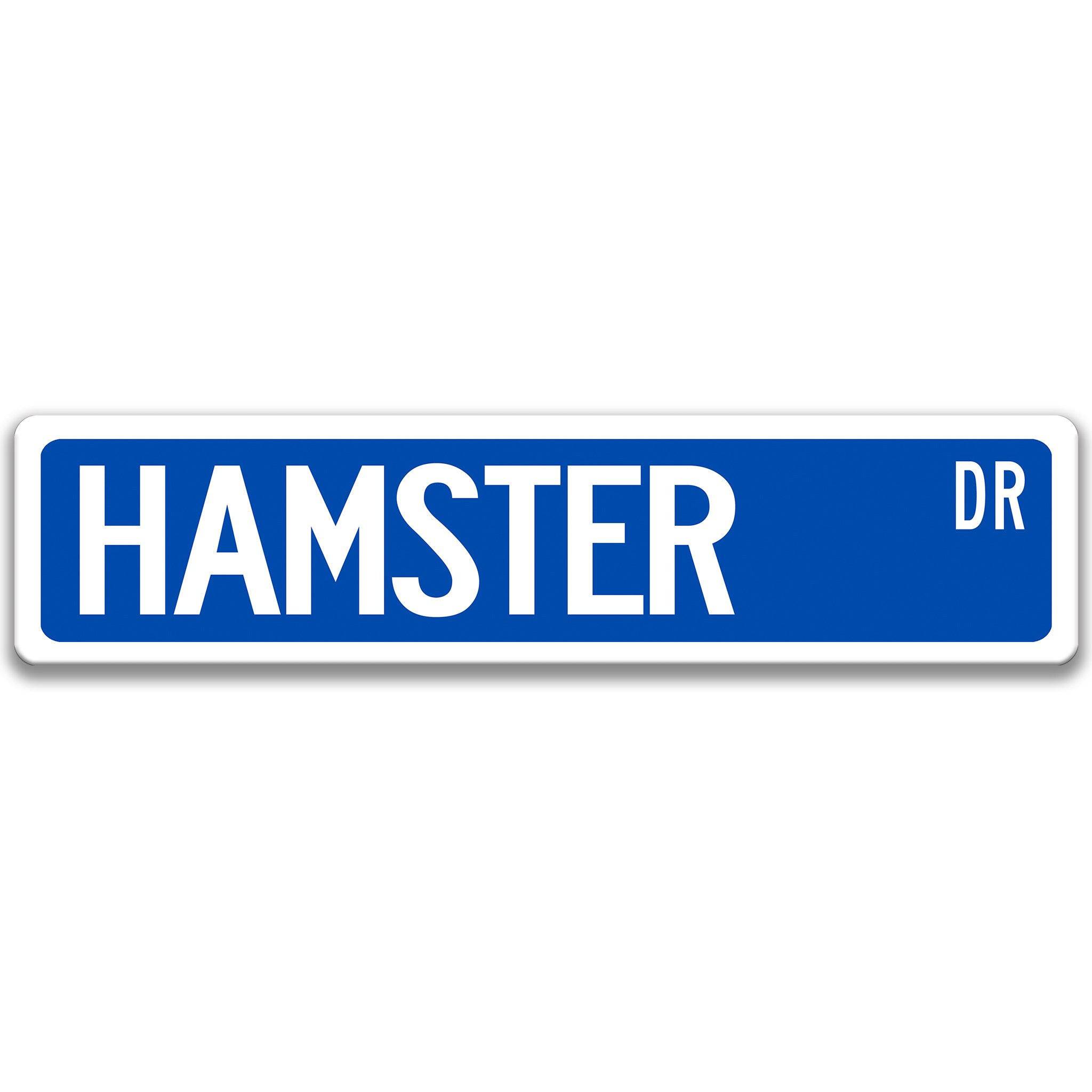 Hamster Metal Street Sign