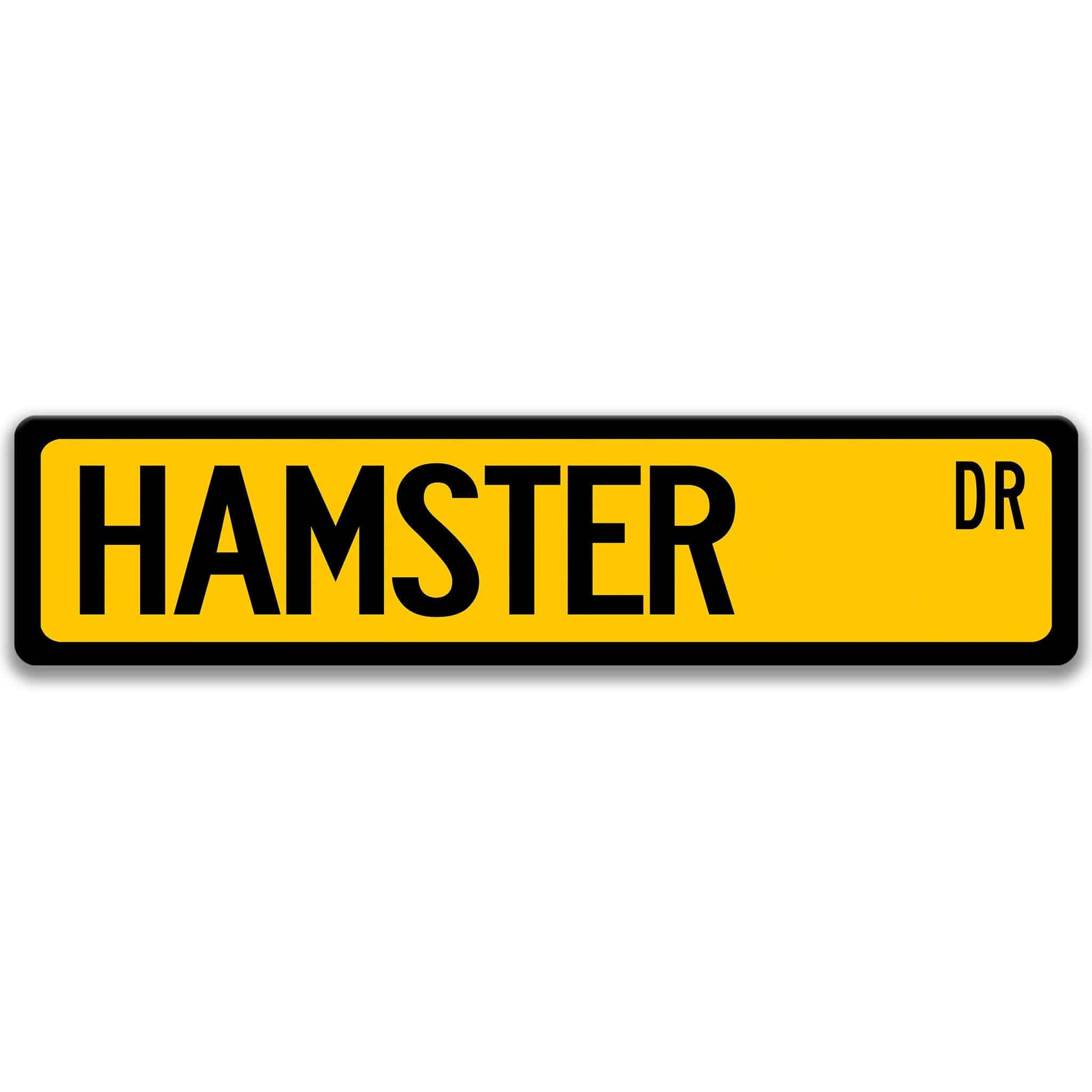 Hamster Metal Street Sign