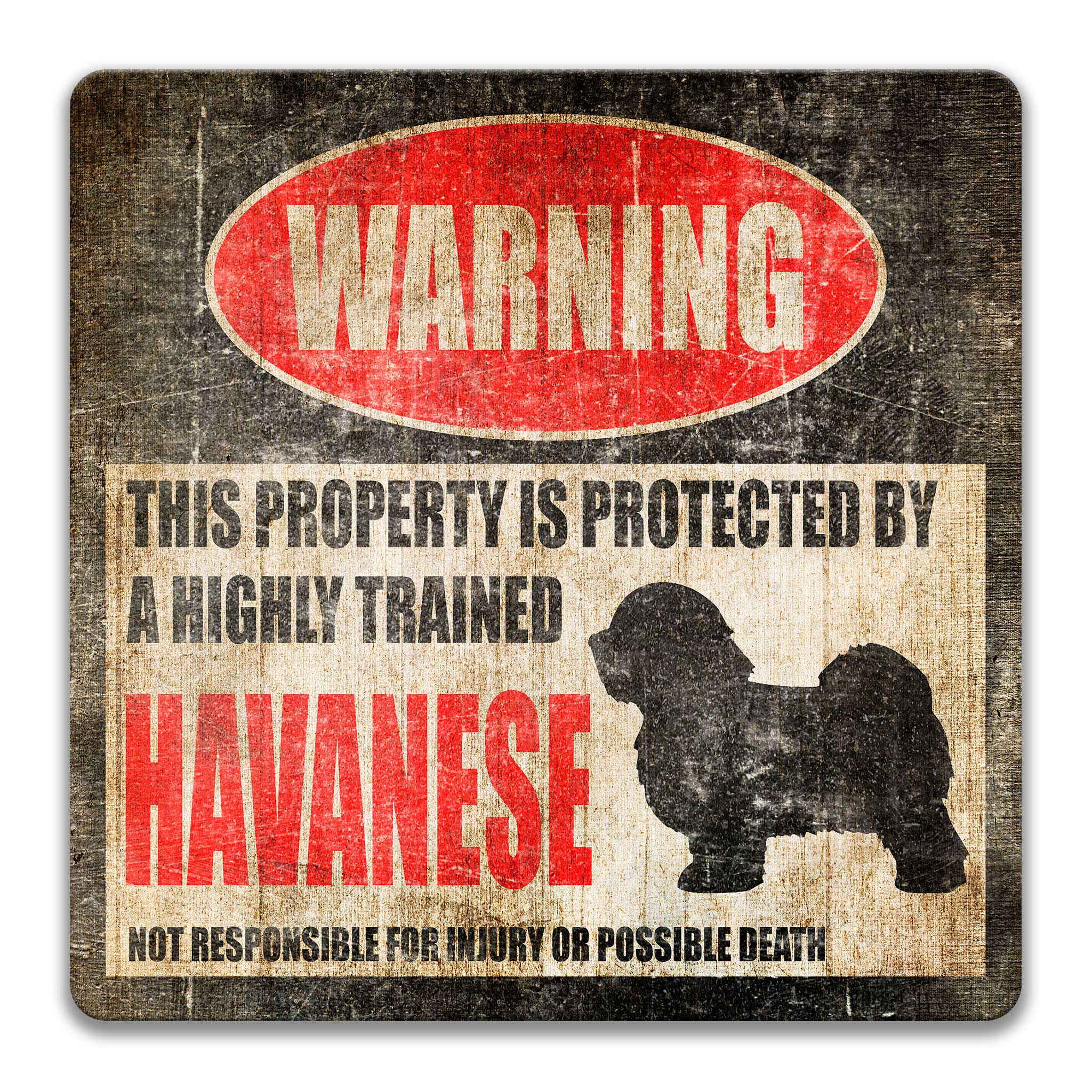 Havanese Dog Sign - Funny Metal Yard Sign - Gate SignDesigns by Linda Nee