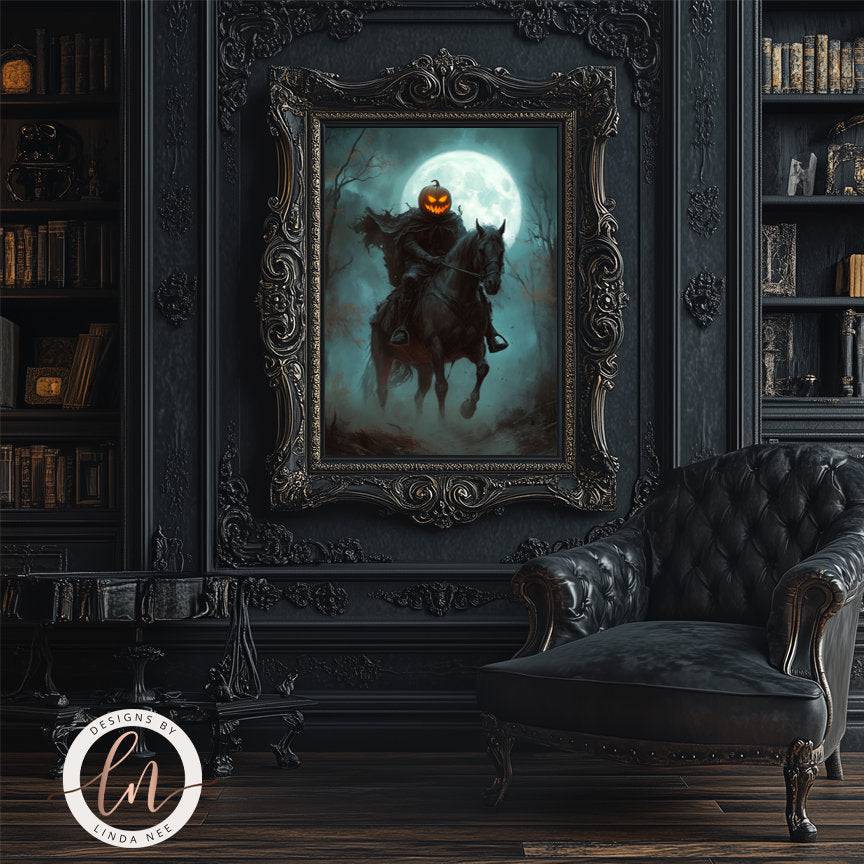 Headless Horseman Halloween Art - Metal or Fine Art Print