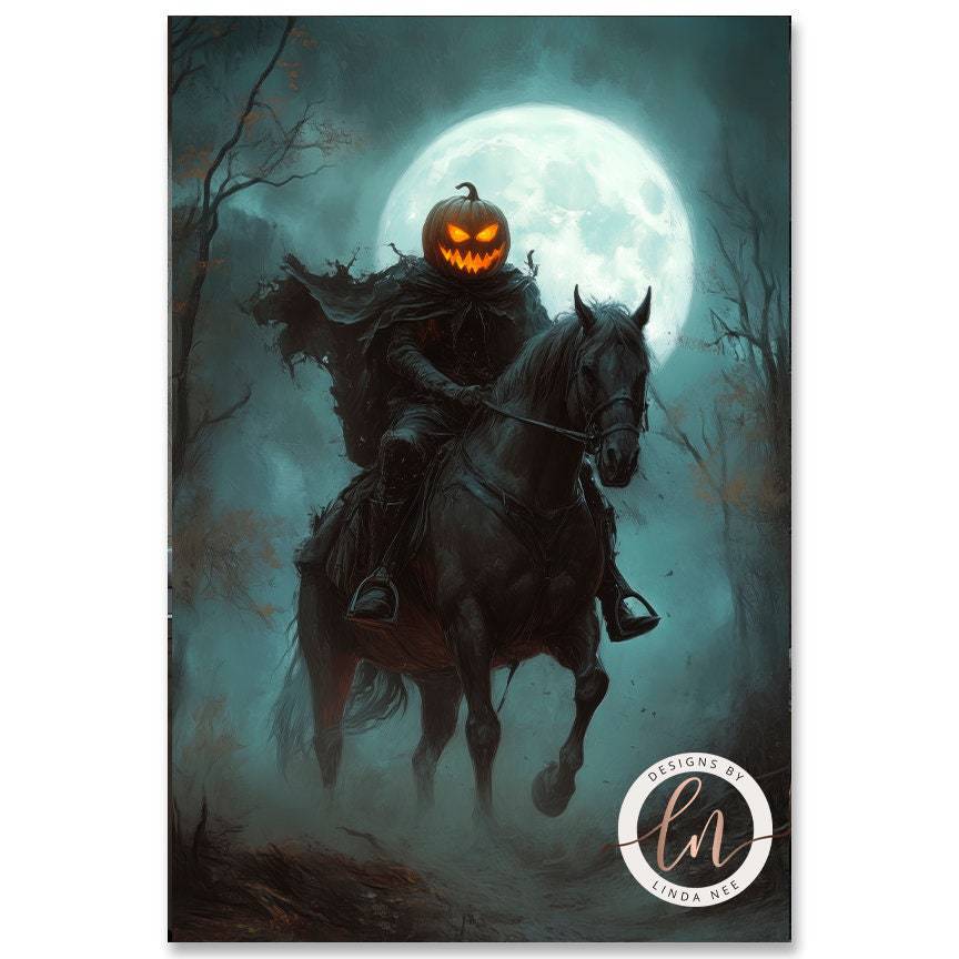 Headless Horseman Halloween Art - Metal or Fine Art Print