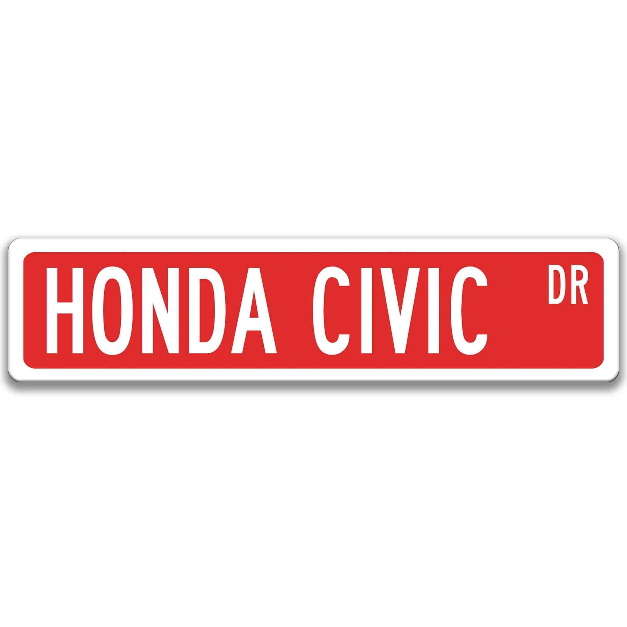 Honda Civic Metal Street Sign, Garage Sign, Auto Accessories