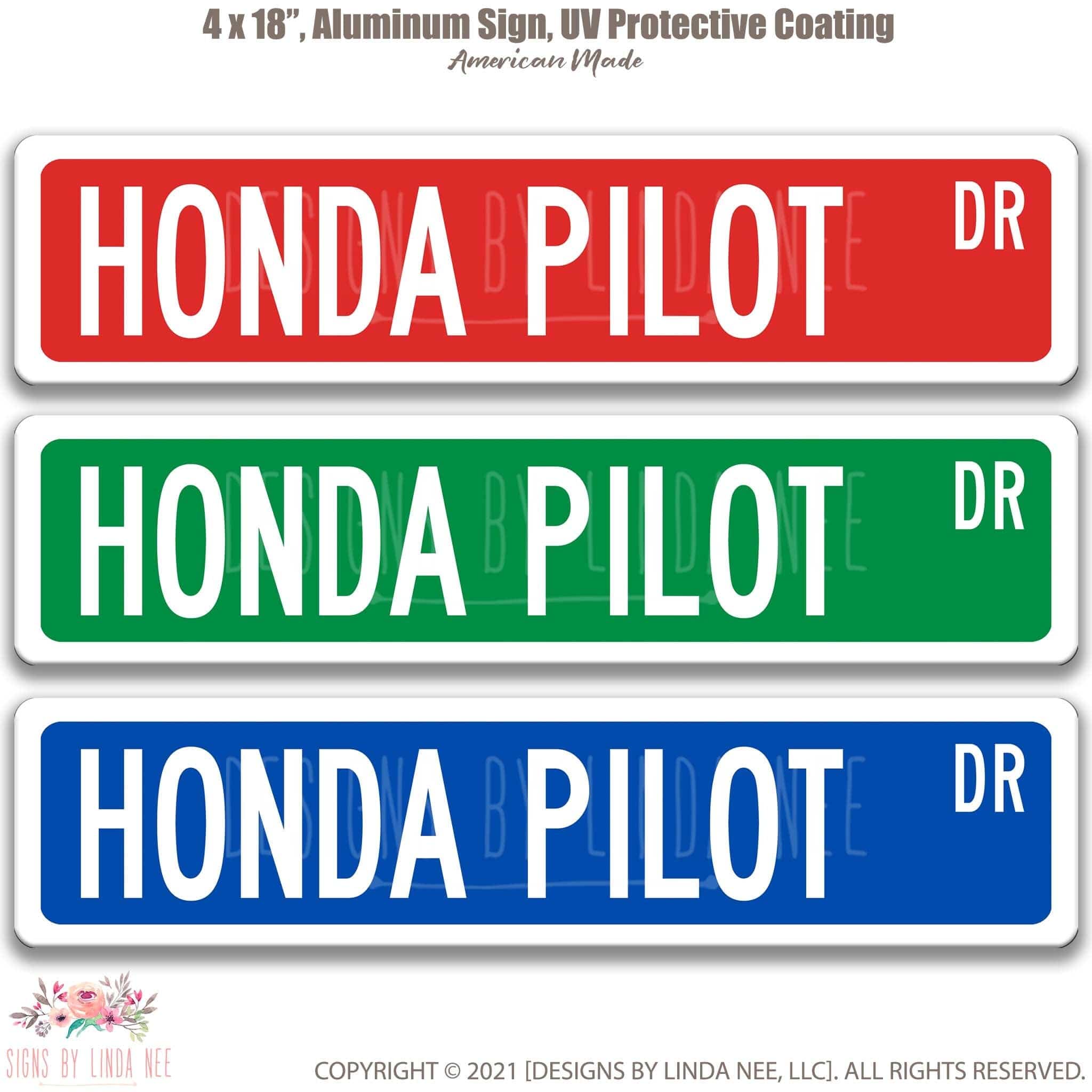 Honda Pilot Metal Street Sign, Garage Sign, Auto Accessories