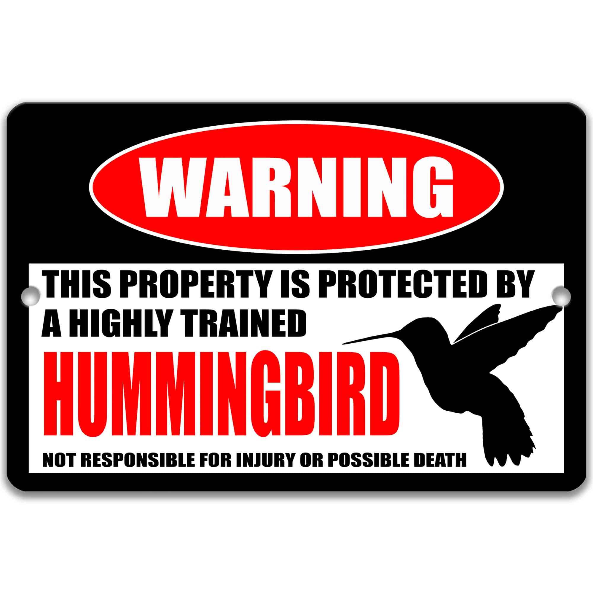 Hummingbird Metal Sign - Gift for Bird Watchers - Birding Outdoor Yard Decor