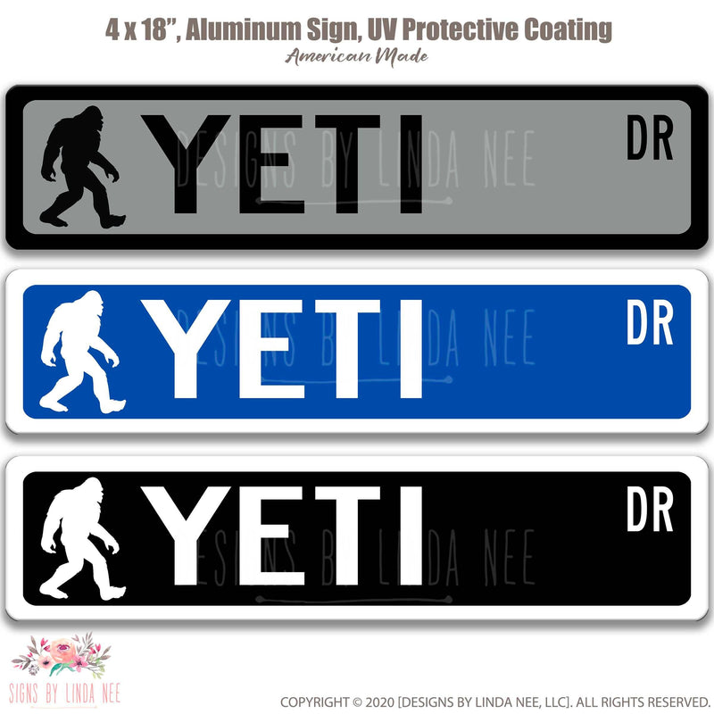 Yeti Metal Street Sign - Designs by Linda Nee