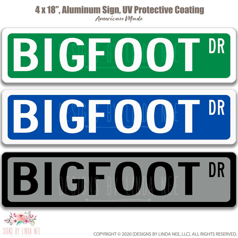 Bigfoot Metal Street Sign - Designs by Linda Nee