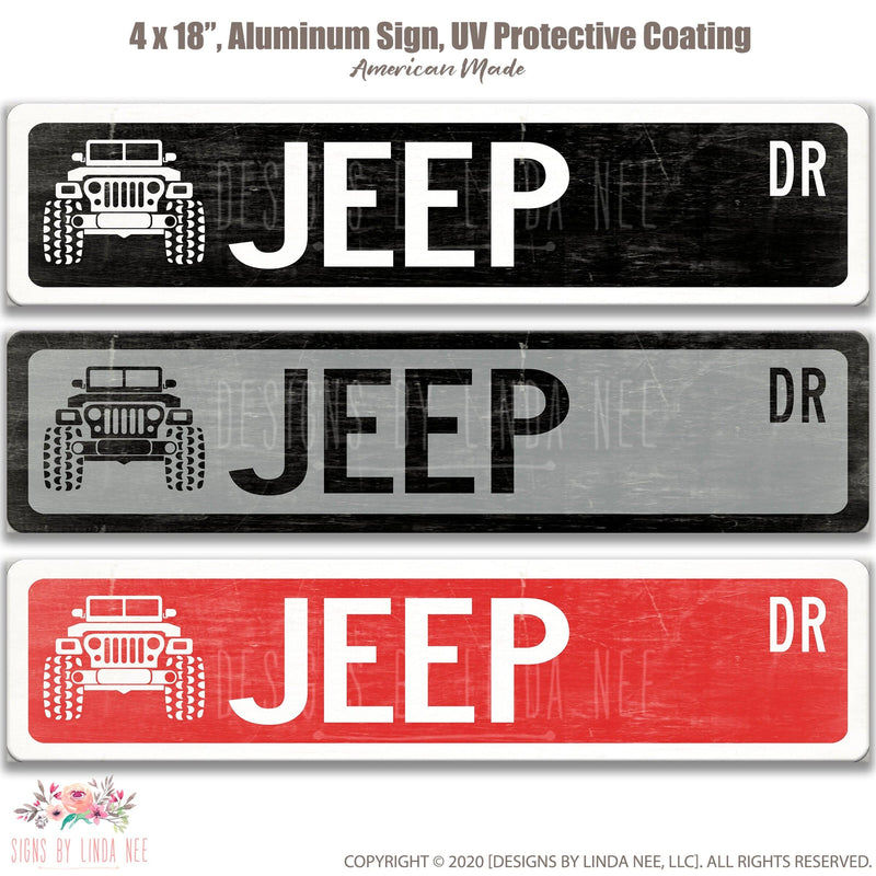 JEEP Metal Street Sign, Garage Sign, Auto Accessories - Designs by Linda Nee