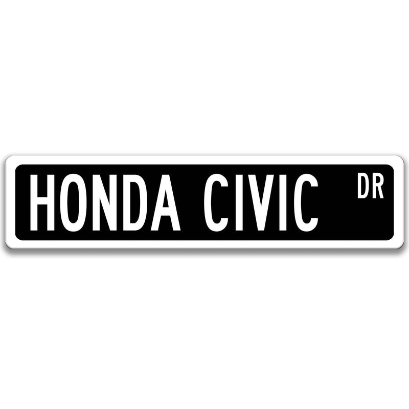 Honda Civic Metal Street Sign, Garage Sign, Auto Accessories - Designs by Linda Nee