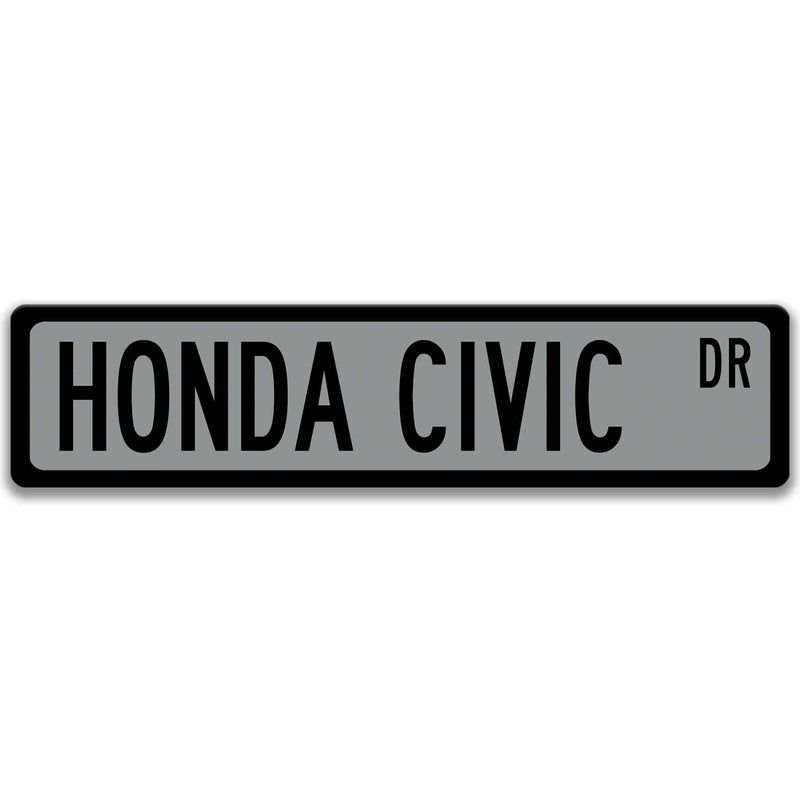 Honda Civic Metal Street Sign, Garage Sign, Auto Accessories - Designs by Linda Nee