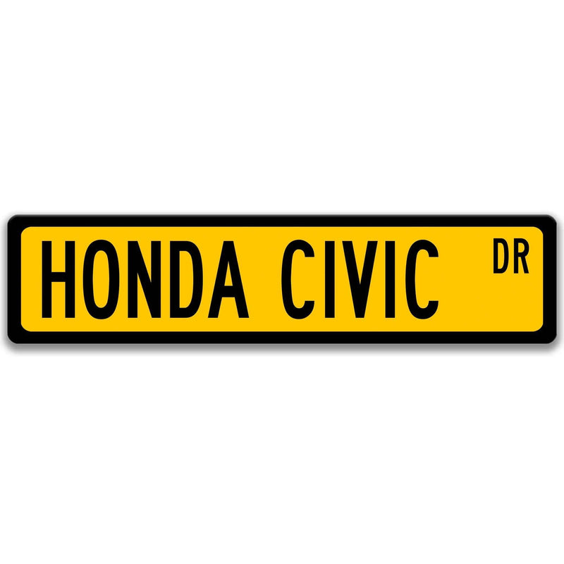 Honda Civic Metal Street Sign, Garage Sign, Auto Accessories - Designs by Linda Nee