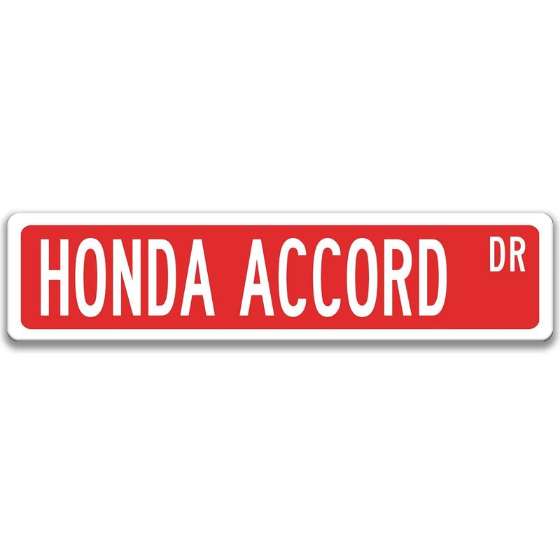 Honda Accord Metal Street Sign, Garage Sign, Auto Accessories - Designs by Linda Nee