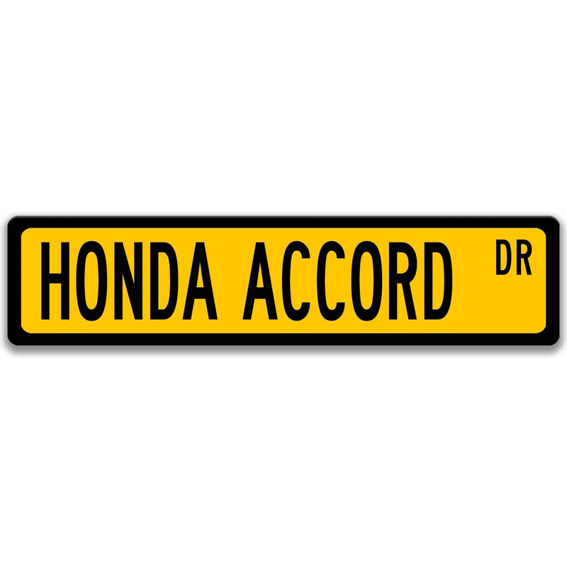 Honda Accord Metal Street Sign, Garage Sign, Auto Accessories - Designs by Linda Nee