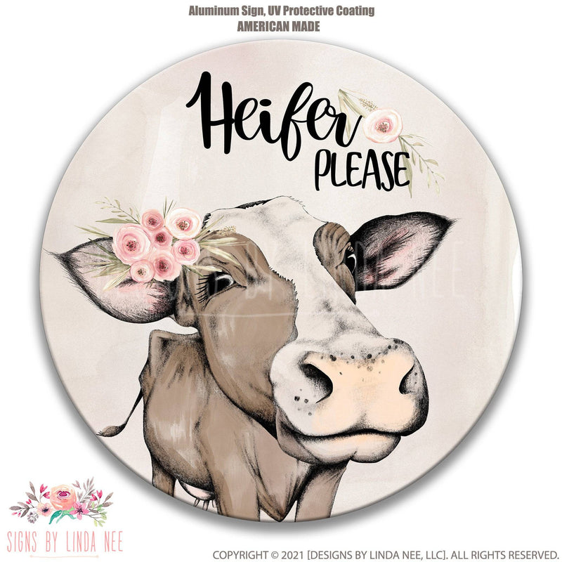 Cute Heifer Please Sign with Flowers - Designs by Linda Nee