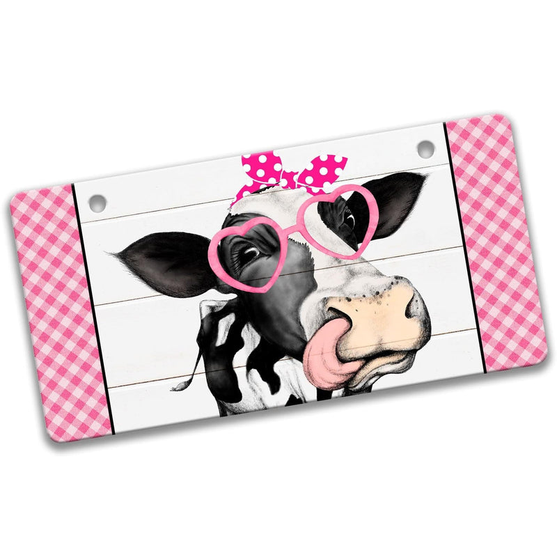 Cute Pink Heifer with Sunglasses Wreath Sign - Designs by Linda Nee