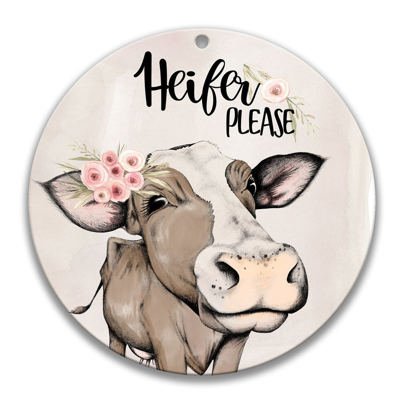 Cute Heifer Please Sign with Flowers - Designs by Linda Nee