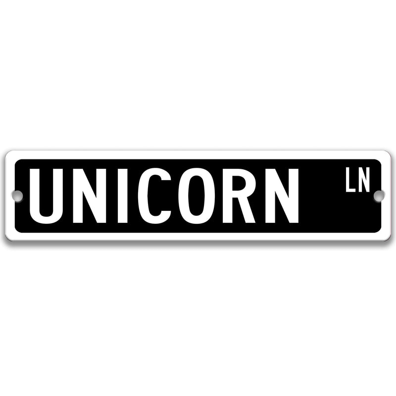 Unicorn Metal Street Sign - Designs by Linda Nee