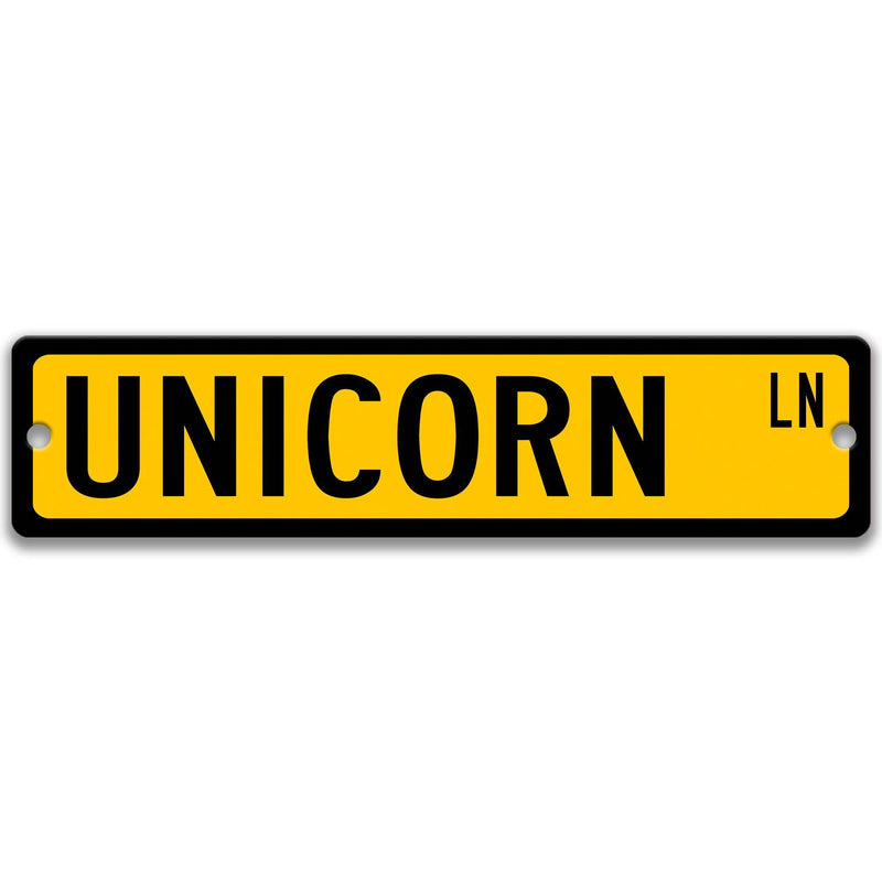 Unicorn Metal Street Sign - Designs by Linda Nee