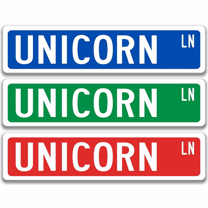 Unicorn Metal Street Sign - Designs by Linda Nee