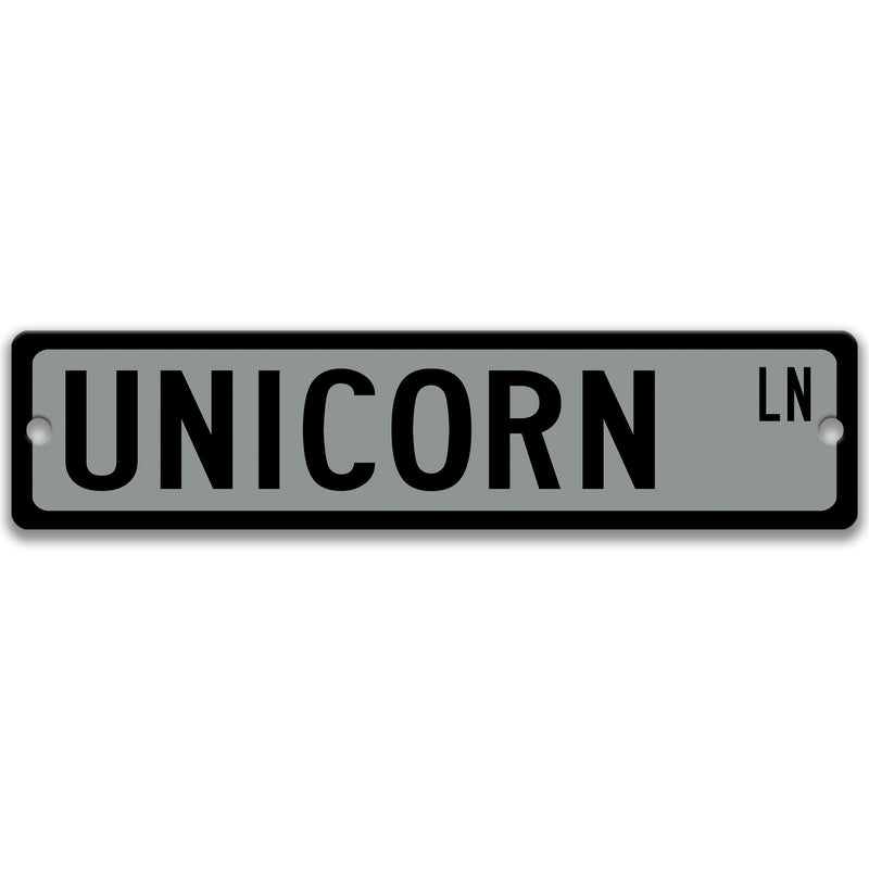 Unicorn Metal Street Sign - Designs by Linda Nee