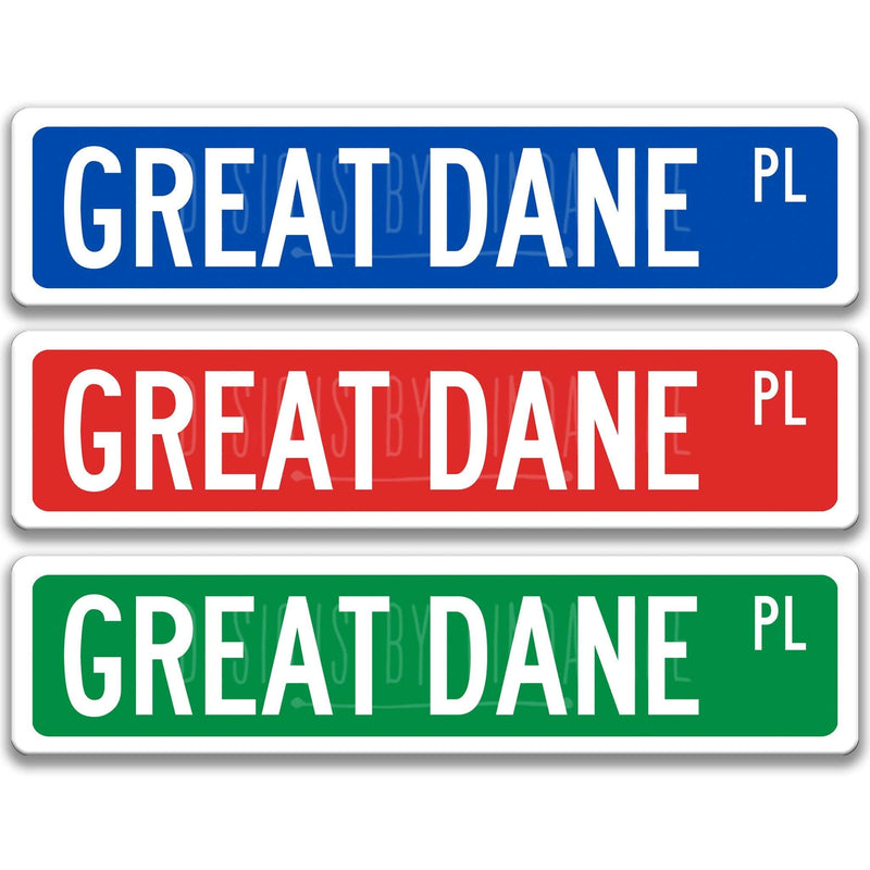 Great Dane Dog Metal Street Sign - Designs by Linda Nee