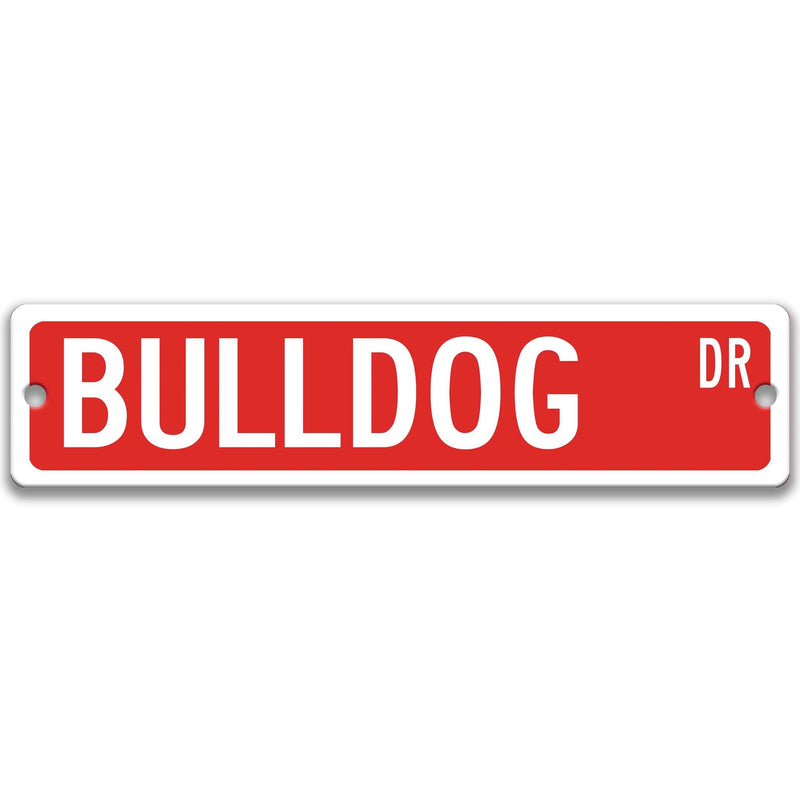 Bulldog Metal Street Sign - Designs by Linda Nee