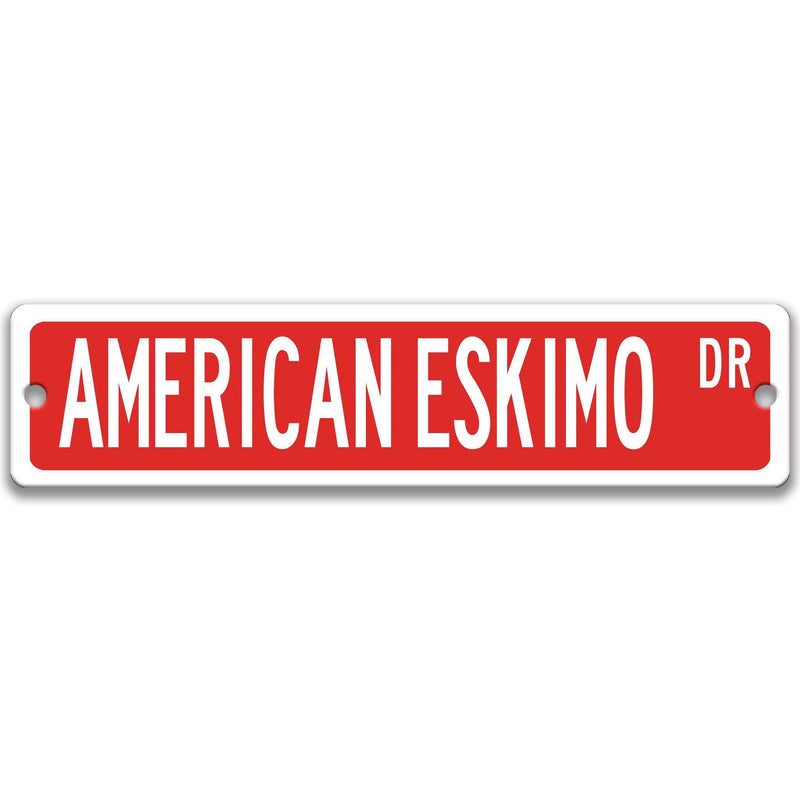 American Eskimo Dog Metal Street Sign - Designs by Linda Nee