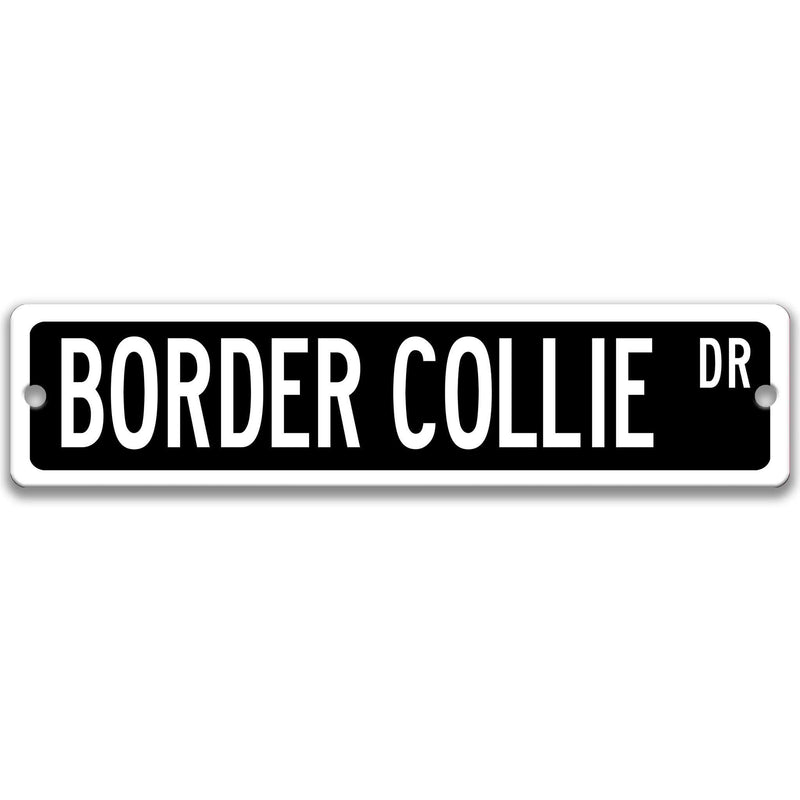 Border Collie Dog Metal Street Sign - Designs by Linda Nee