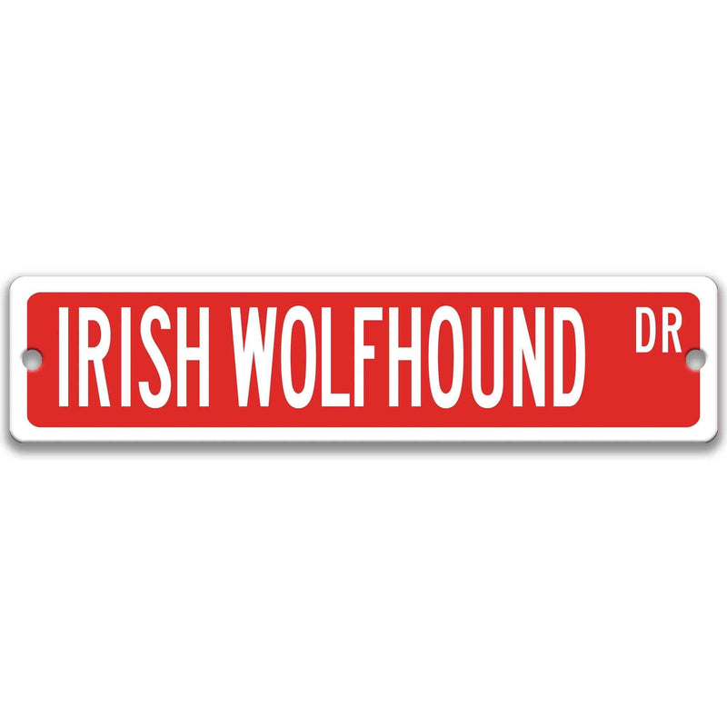 Irish Wolfhound Dog Metal Street Sign - Designs by Linda Nee