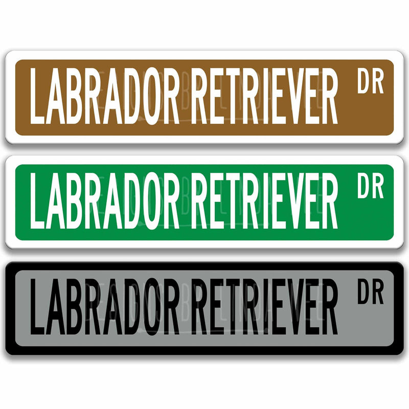 Labrador Retriever Dog Metal Street Sign - Designs by Linda Nee