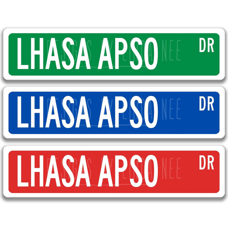 Lhasa Apso Dog Metal Street Sign - Designs by Linda Nee