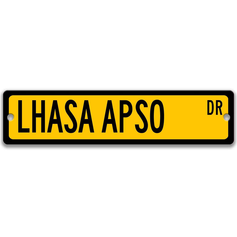 Lhasa Apso Dog Metal Street Sign - Designs by Linda Nee